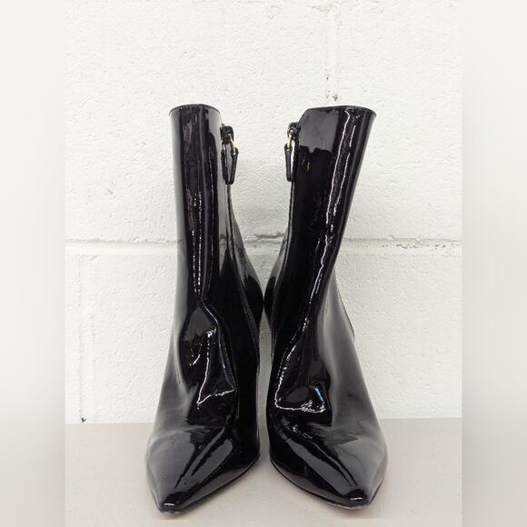 new 5.5 Stuart Weitzman Lucite 105mm Ankle Boots - Black pointed toe clear heel - Picture 2 of 12